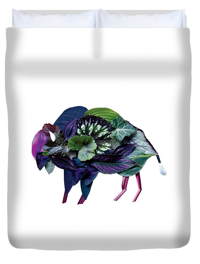 Buffalo Duvet Cover featuring the photograph Buffalo Leaves No Background by Jim Charlier