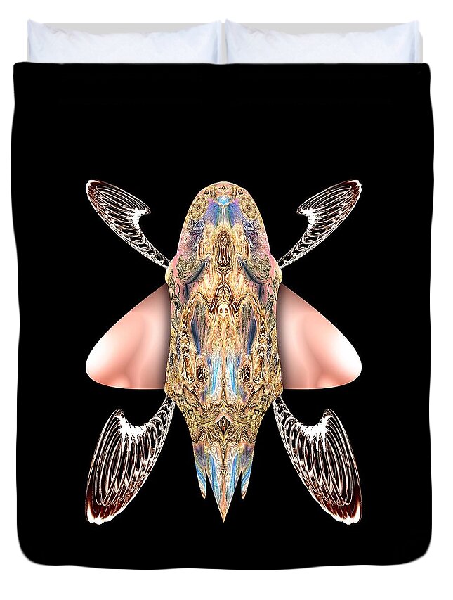 Insects Duvet Cover featuring the digital art Bugs Nouveau I by Tom McDanel