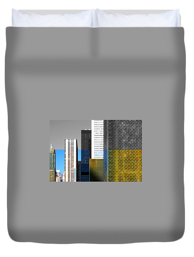 Architecture Duvet Cover featuring the photograph Building Blocks Cityscape by Patrick Malon