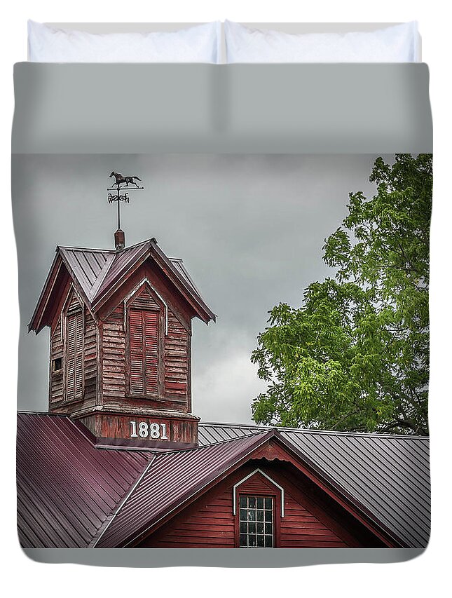 Barns Duvet Cover featuring the photograph Built in 1881 by Guy Whiteley