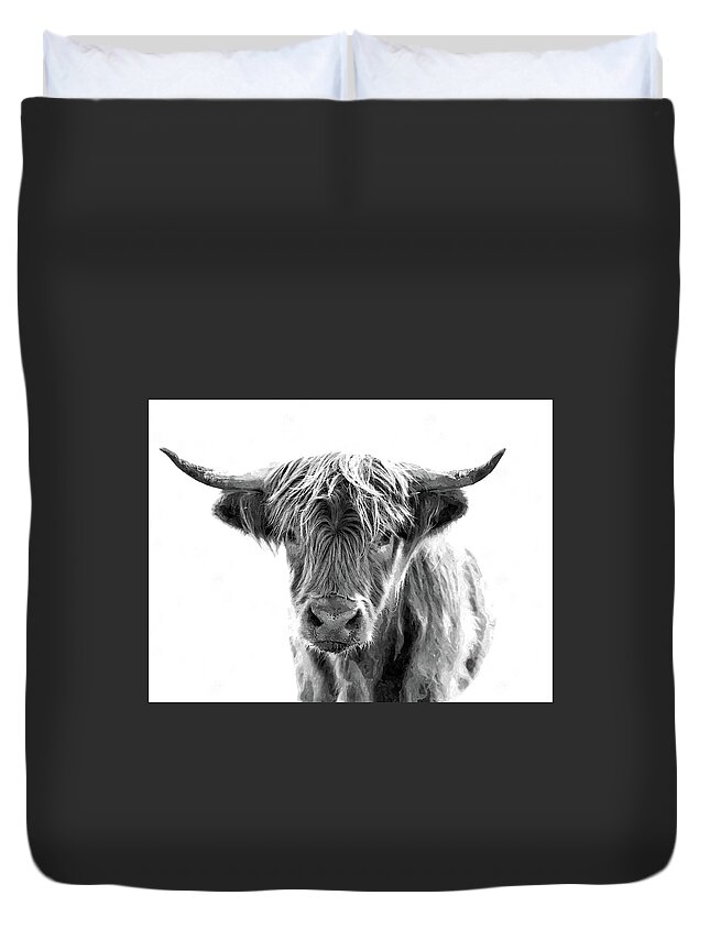 Bull Duvet Cover featuring the photograph Bull Headed by Andrea Kollo