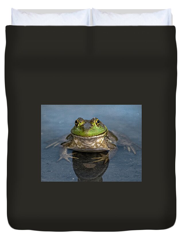 Bullfrog Duvet Cover featuring the photograph Bullfrog 2 by Rick Mosher