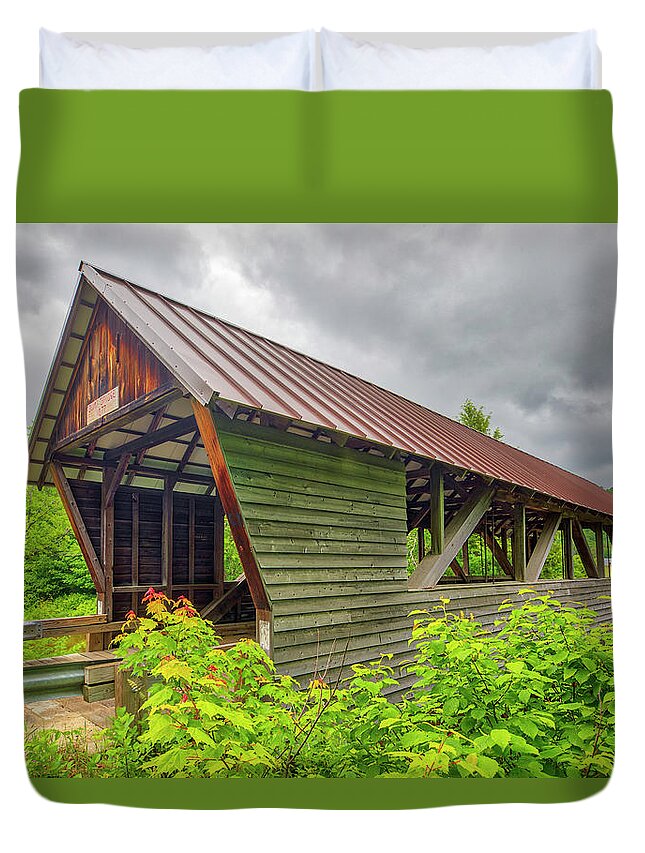 Bump Covered Bridge Duvet Cover featuring the photograph Bump Covered Bridge by Juergen Roth