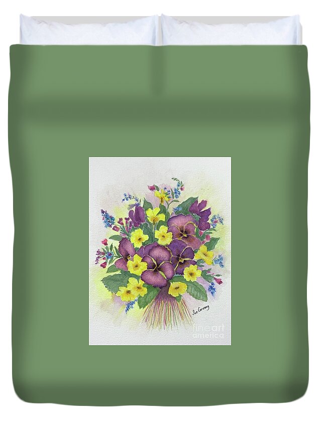 Flowers Duvet Cover featuring the painting Bundle of Joy by Sue Carmony