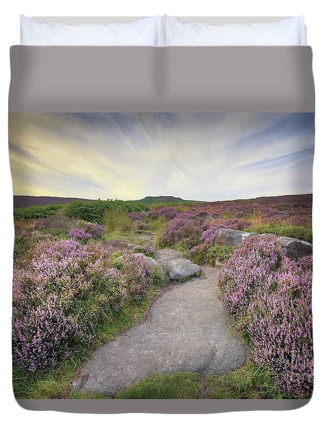 Sky Duvet Cover featuring the photograph Burbage Edge 13.0 by Yhun Suarez