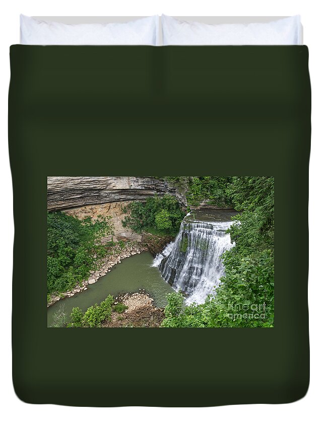 Burgess Falls State Park Duvet Cover featuring the photograph Burgess Falls 2 by Phil Perkins