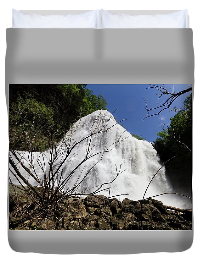 Waterfall Duvet Cover featuring the photograph Burgess Falls by David Beechum