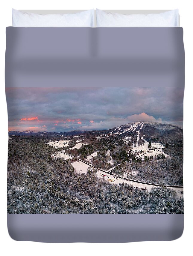 2021 Duvet Cover featuring the photograph Burke Mountain, VT at Sunset by John Rowe