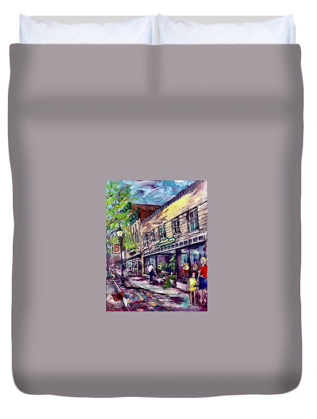 Painting Duvet Cover featuring the painting Burlap and Lace by Les Leffingwell
