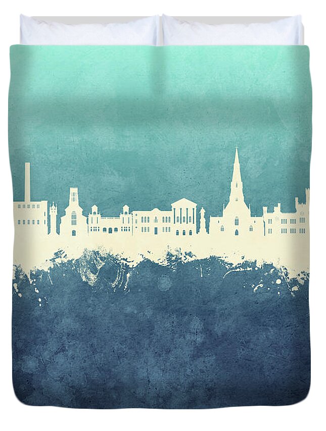 Bury Duvet Cover featuring the digital art Bury England Skyline #68 by Michael Tompsett