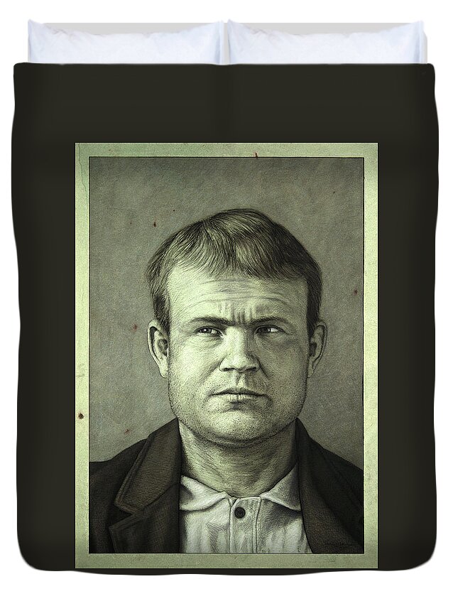 Butch Cassidy Duvet Cover featuring the painting Butch Cassidy by James W Johnson