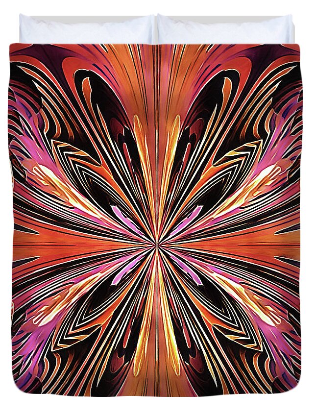 Art Nouveau Butterfly Duvet Cover featuring the digital art Butterfly Art Nouveau by Susan Maxwell Schmidt