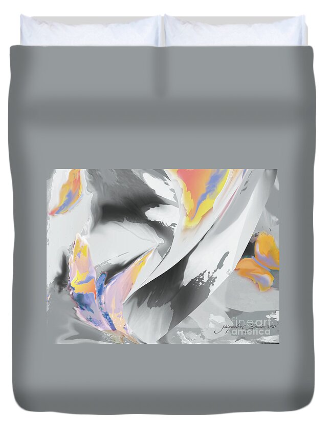 Butterfly Duvet Cover featuring the digital art Butterfly Dance by Jacqueline Shuler