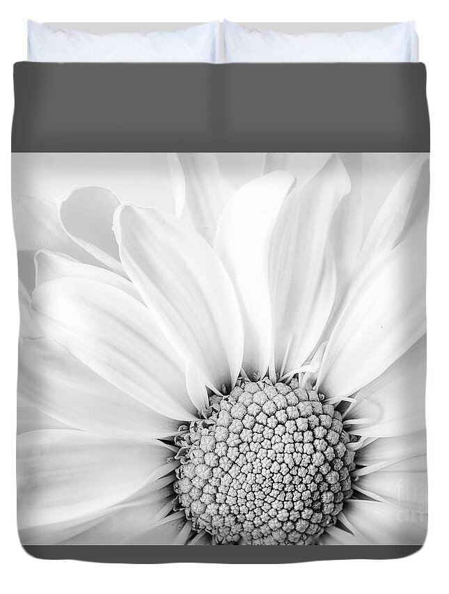 Daisy Duvet Cover featuring the photograph BW Daisy by Toni Somes