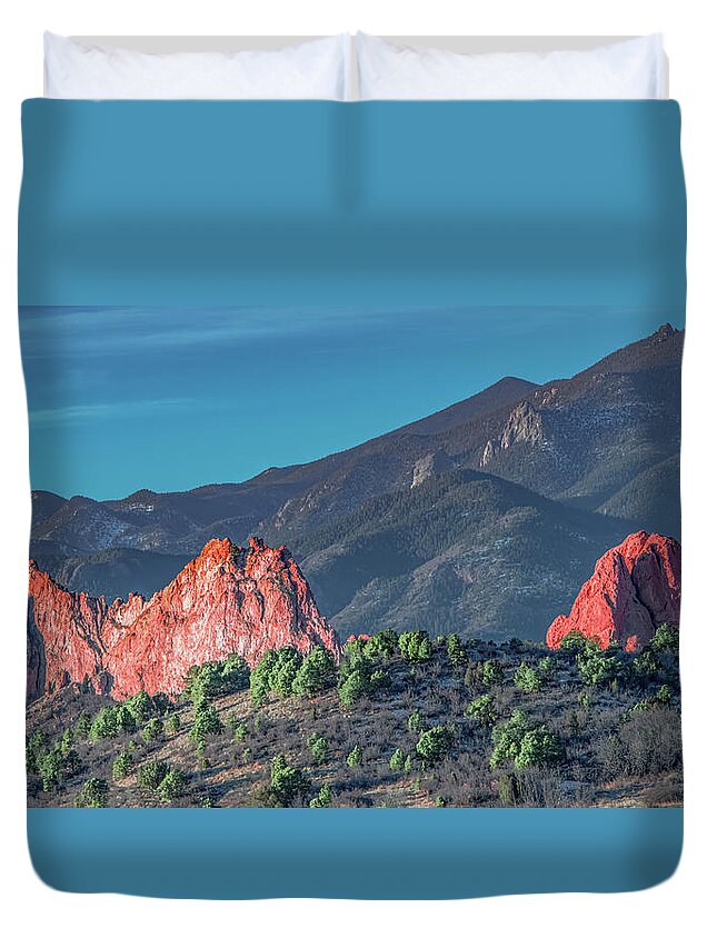  Duvet Cover featuring the photograph By the Dawn's Early Light by Marcy Wielfaert