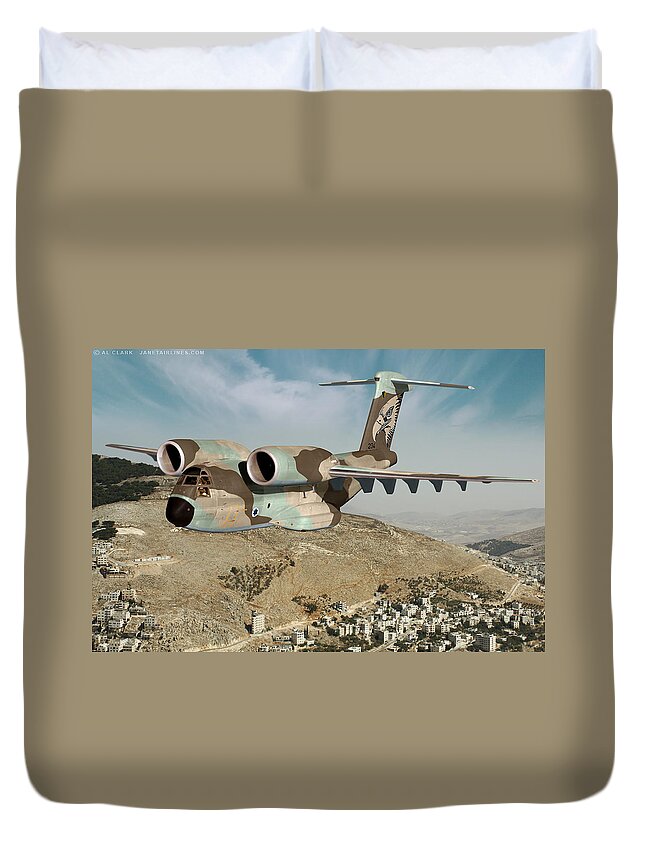 Osprey Duvet Cover featuring the digital art C-14I Golyat by Custom Aviation Art