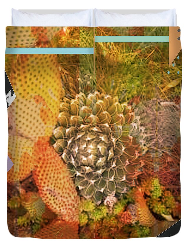 Cactus Duvet Cover featuring the digital art Cactus if U Can 17 by Scott S Baker