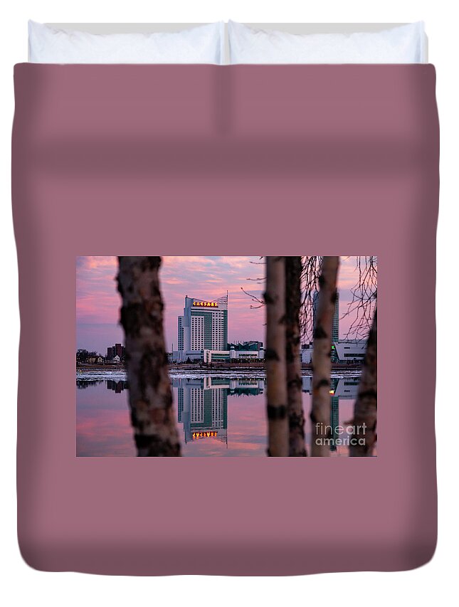Casino Duvet Cover featuring the photograph Caesars Casino Windsor by Jim West