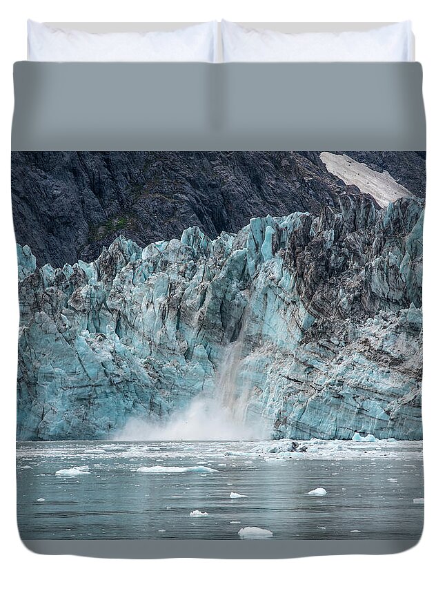 Glacier Duvet Cover featuring the photograph Calving by David Kirby