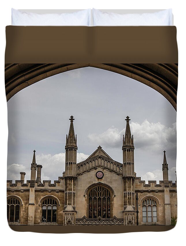 British Duvet Cover featuring the photograph Cambridge University England 1 by John McGraw