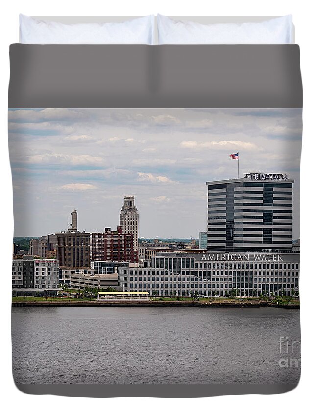 Camden Duvet Cover featuring the photograph Camden Waterfront by Bob Phillips