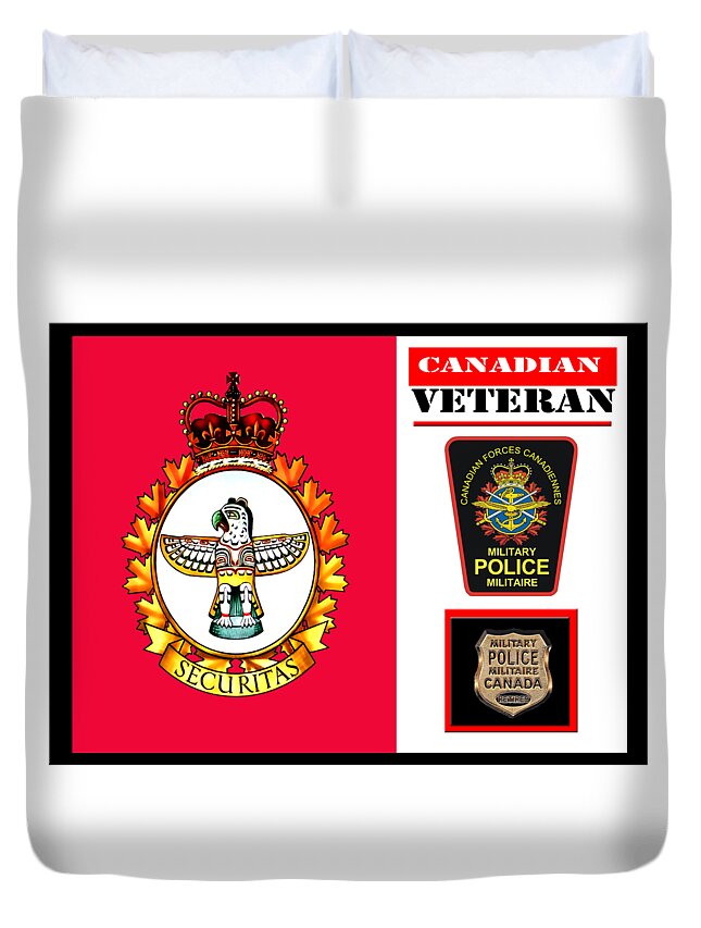 Canadian Veteran Military Police Duvet Cover featuring the digital art Canadian Mp Veteran by Pat Davidson
