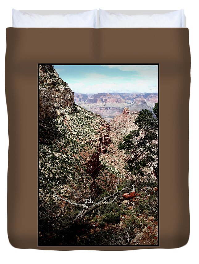 Landscape Duvet Cover featuring the photograph Canyon by WonderlustPictures By Tommaso Boddi