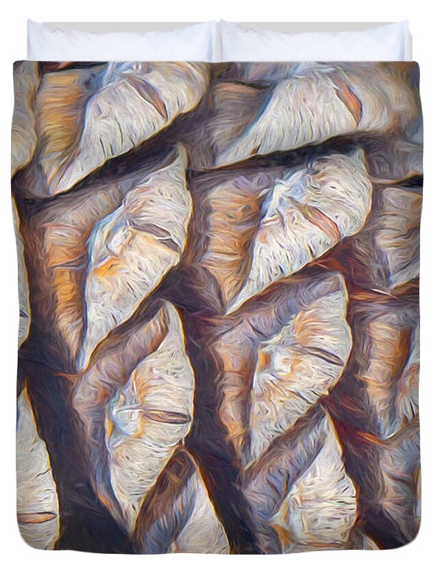 Imaginary Lands Duvet Cover featuring the digital art Canyons Of The Blackjack Pine by Becky Titus