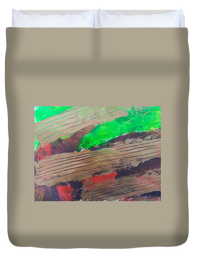  Duvet Cover featuring the painting Caos69 open artwork by Giuseppe Monti