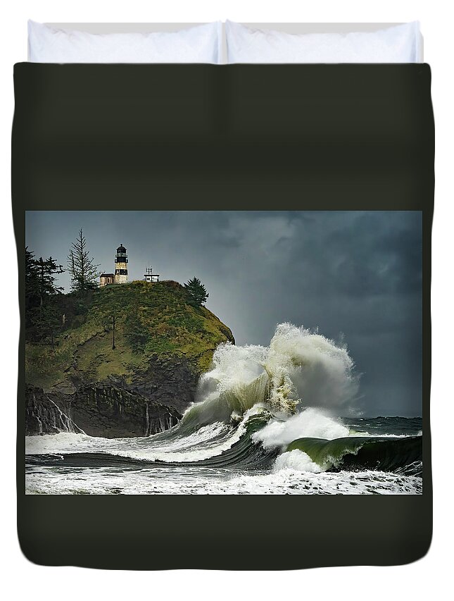 Oregon Duvet Cover featuring the photograph Cape Disappointment by David Soldano