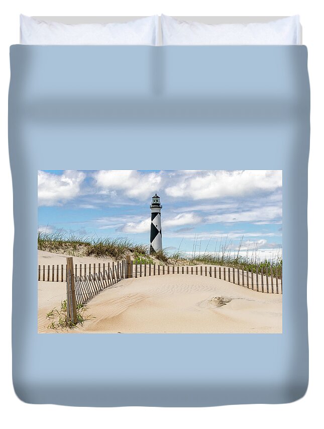  Duvet Cover featuring the photograph Cape Lookout Lighthouse by Jim Miller