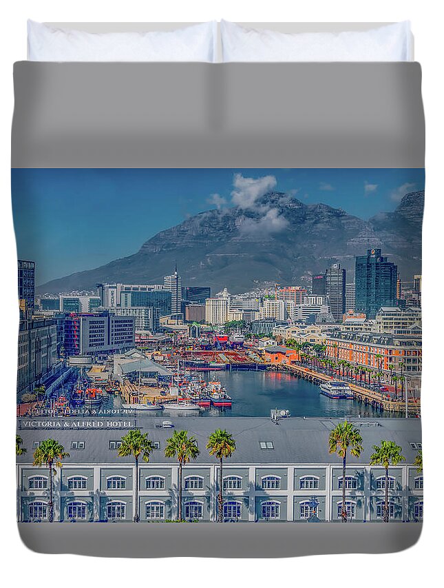 Cape Town Duvet Cover featuring the photograph Capetown City View by Marcy Wielfaert