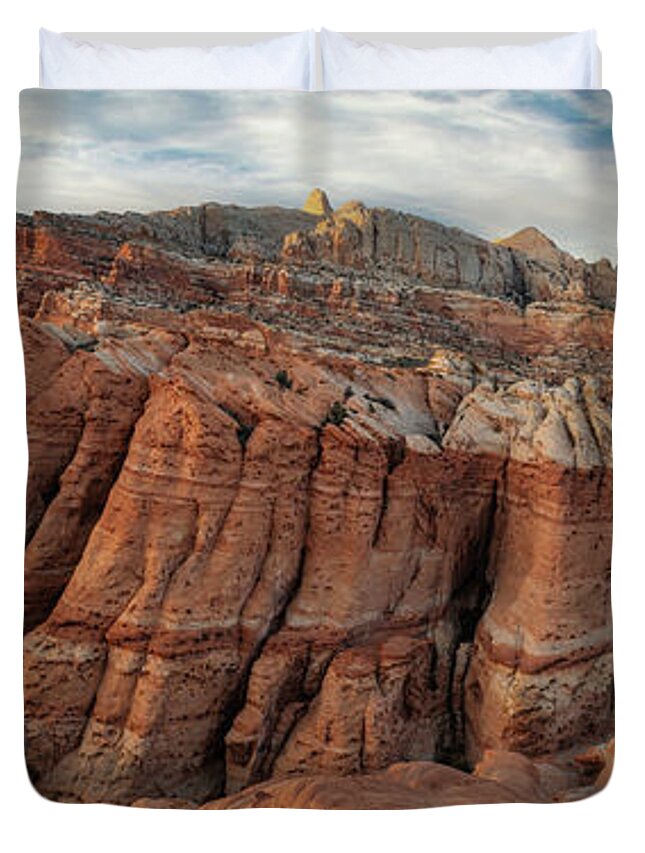 Capitol Reef Duvet Cover featuring the photograph Capitol Reef Panorama by Dustin LeFevre