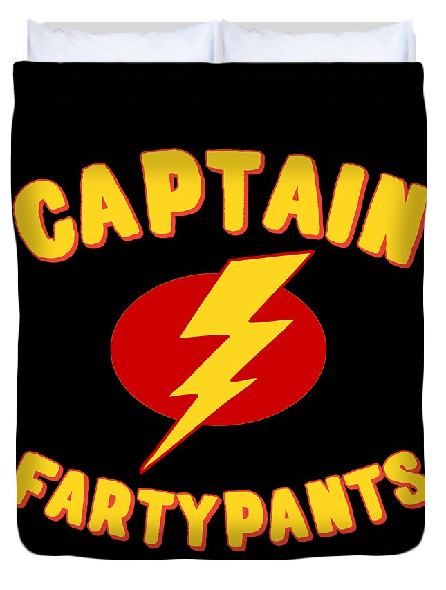 Christmas 2023 Duvet Cover featuring the digital art Captain Fartypants Funny Fart by Flippin Sweet Gear