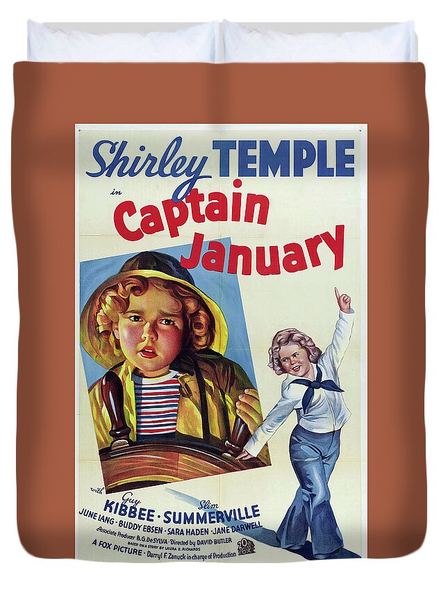 Shirley Duvet Cover featuring the mixed media ''Captain January'' - 1936 by Stars on Art