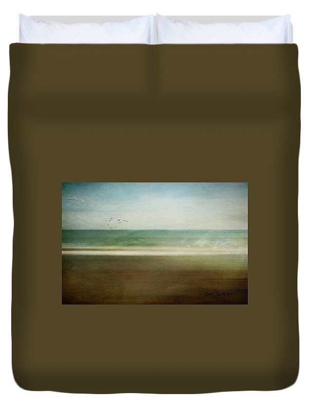 Sea Duvet Cover featuring the digital art Caress of Sea Spray by Linda Lee Hall