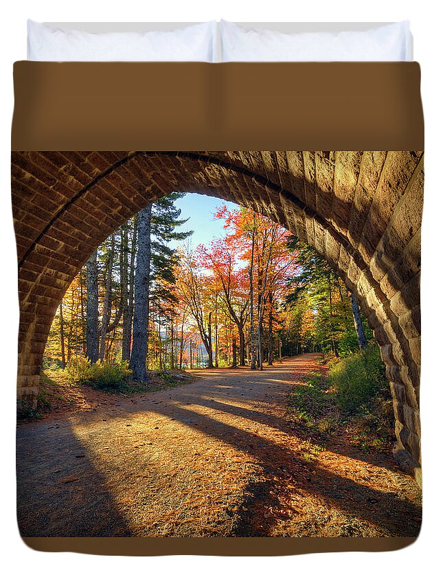 Carriage Road Duvet Cover featuring the photograph Carriage Road a4570 by Greg Hartford