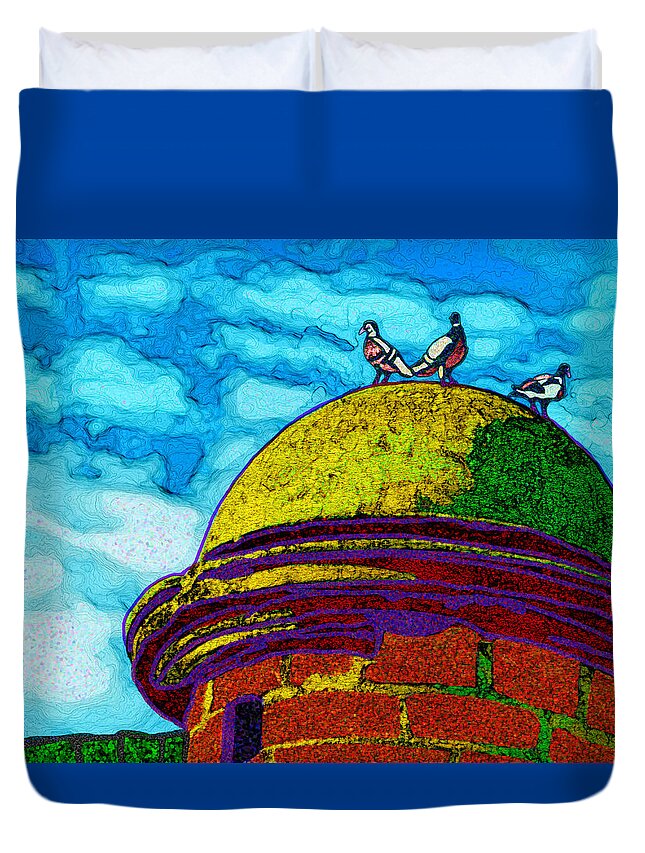 Saint Augustine Duvet Cover featuring the digital art Castle Top by Rod Whyte
