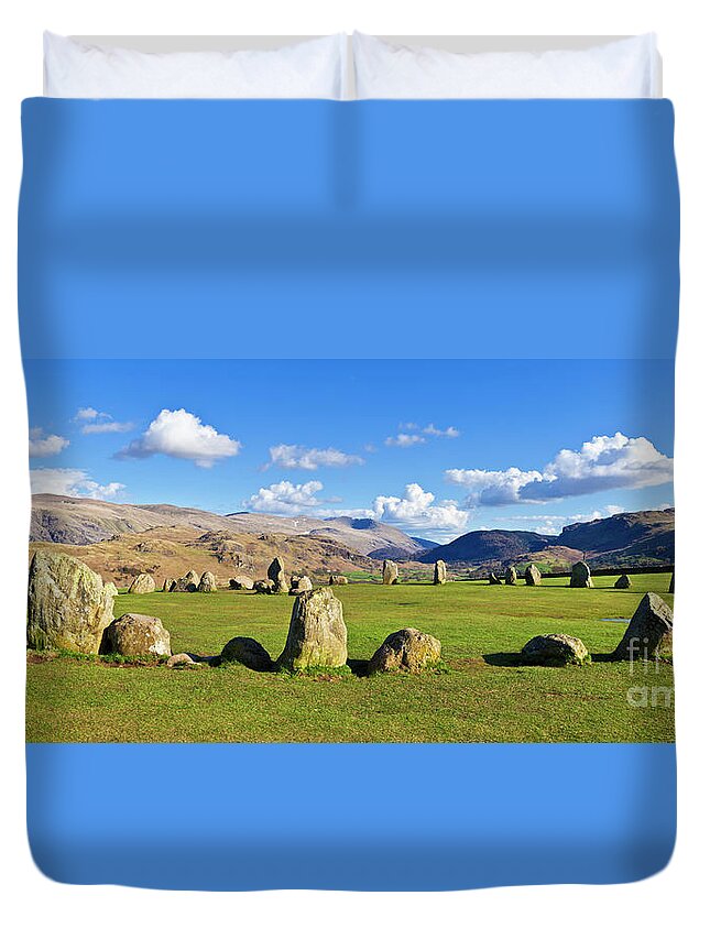 Castlerigg Stone Circle Duvet Cover featuring the photograph Castlerigg stone circle, Keswick, Lake District, England by Neale And Judith Clark