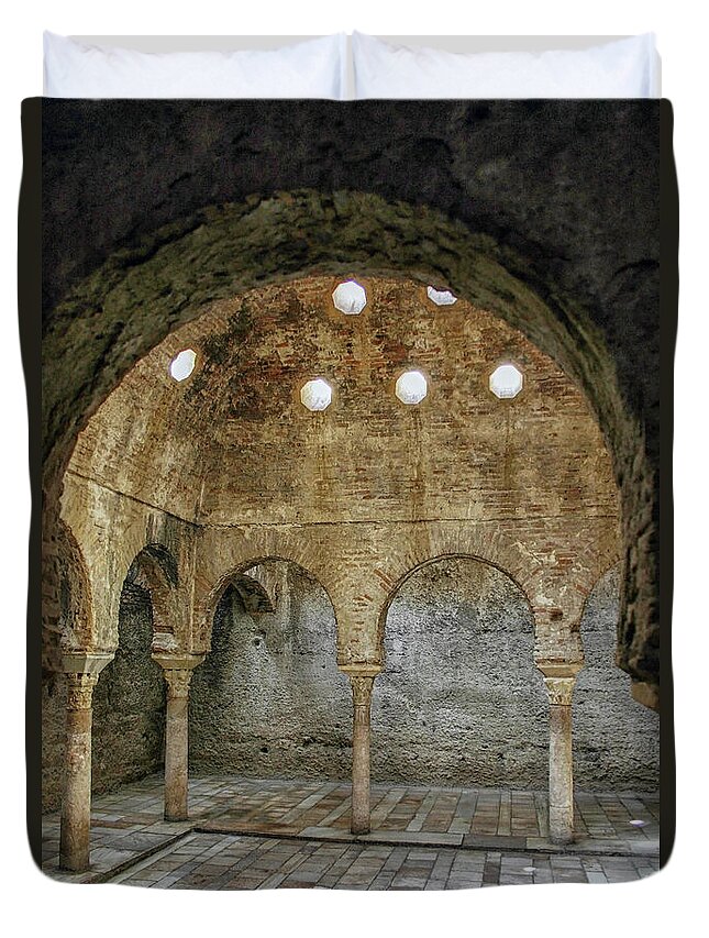 Alhambra Palace Duvet Cover featuring the photograph Catacombs inside the Alhambra by Patricia Hofmeester