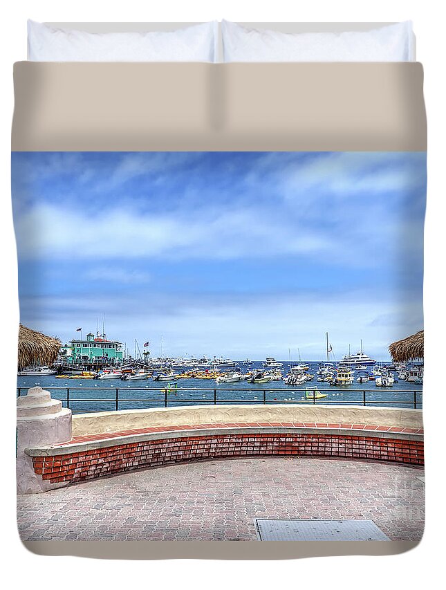 Catalina Duvet Cover featuring the photograph Catalina Island View by Eddie Yerkish