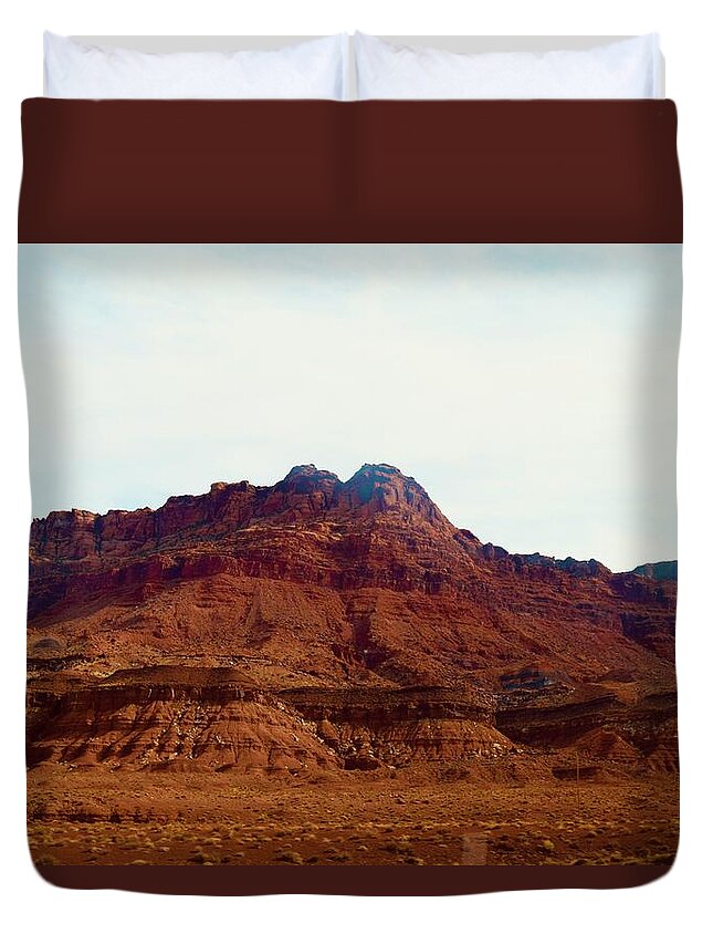 Lees Duvet Cover featuring the photograph Permo-Triassic unconformity -Lee's Ferry by Bnte Creations