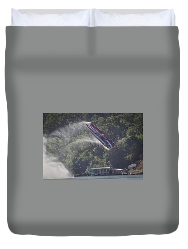 Saturday Runs Duvet Cover featuring the photograph Caught Some Air at 185 by Al Griffin