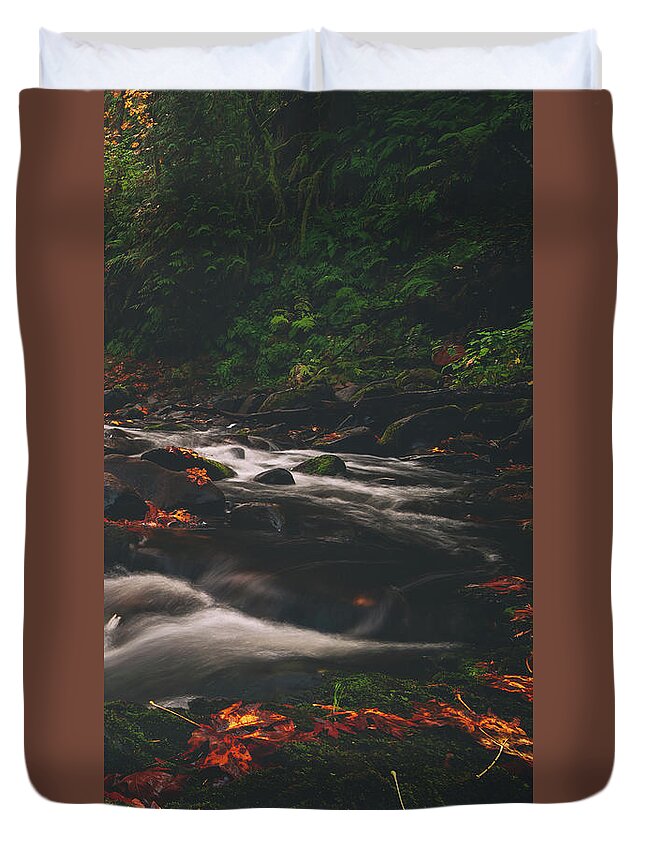 Fall Colors Duvet Cover featuring the photograph Cedar Creek Spice Right Side by Darren White