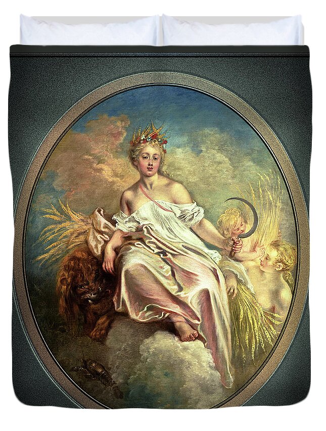 Ceres Duvet Cover featuring the painting Ceres by Antoine Watteau Old Masters Reproduction by Rolando Burbon
