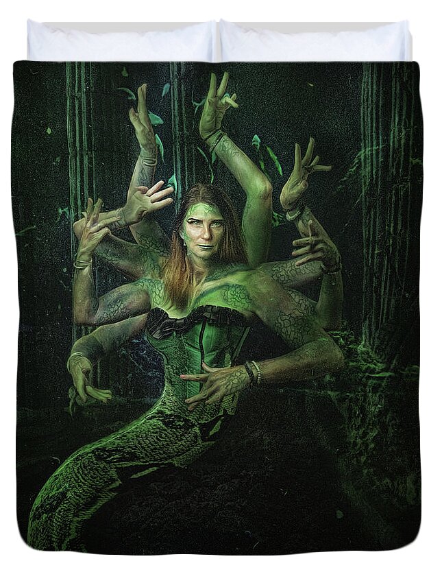 Mythology Duvet Cover featuring the digital art Ceto by Brad Barton