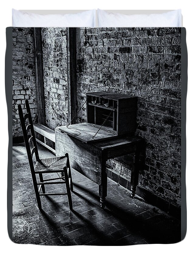 Marietta Georgia Duvet Cover featuring the photograph Chair And Desk by Tom Singleton