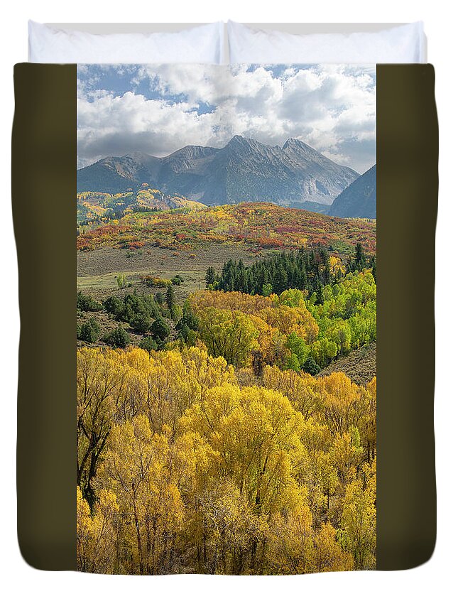 Chair Mountain Duvet Cover featuring the photograph Chair Mountain Vertical Panorama by Aaron Spong