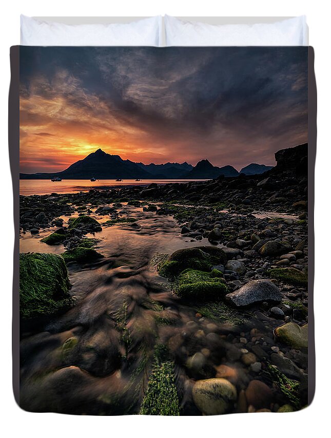 Sunset Duvet Cover featuring the photograph Changing Tide by Chuck Rasco Photography