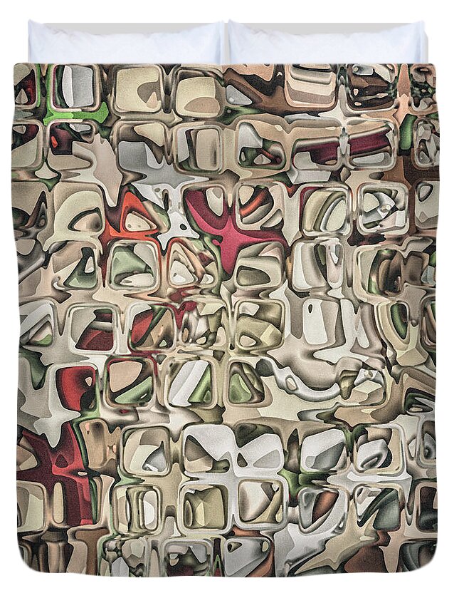 Earth Tones Duvet Cover featuring the digital art Chaos and Texture by Phil Perkins